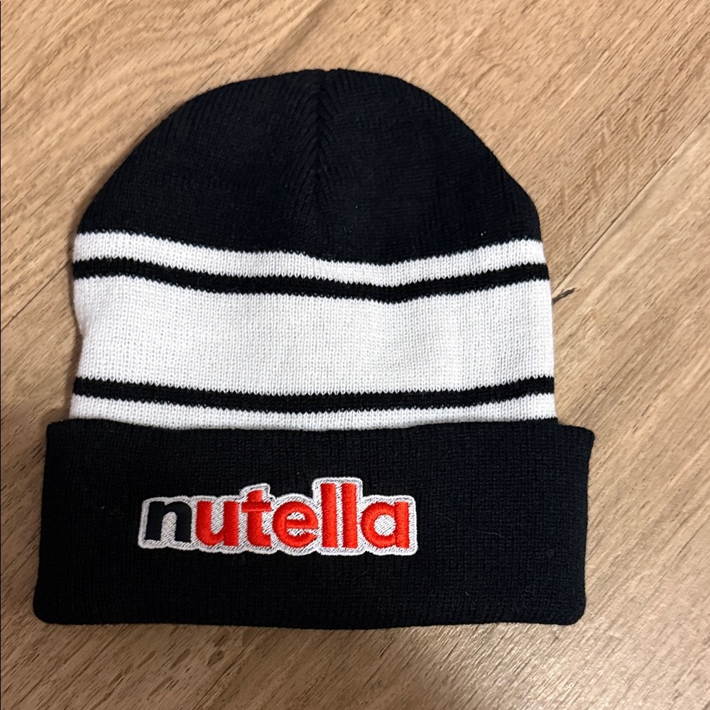 Nutella winter hat black and white
